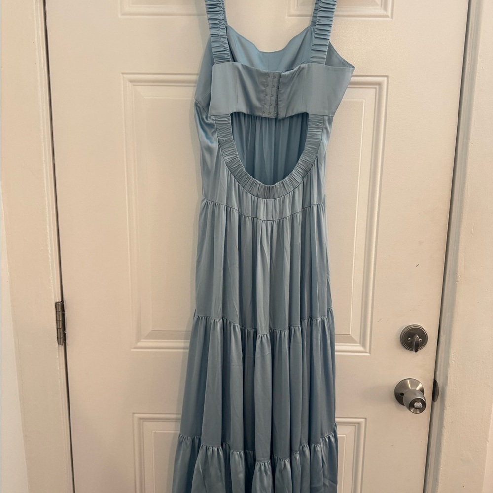 Cinq a sept silk baby blue tiered dress - Picture 7 of 9